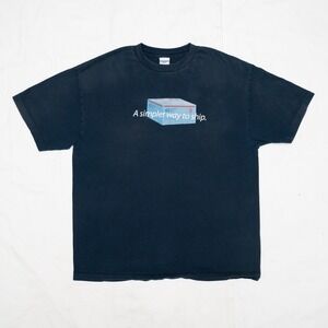 Vintage 90s Y2k A Simpler Way To Ship USPS Shirt XL Navy Blue Murina Fader